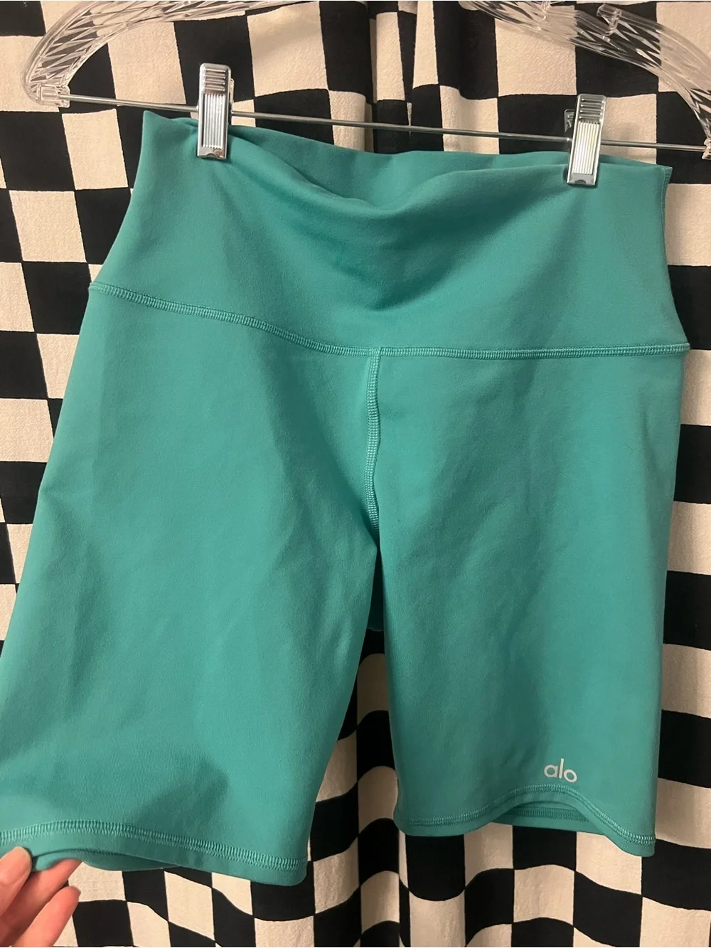 ALO Yoga Teal High-Rise Bike Shorts